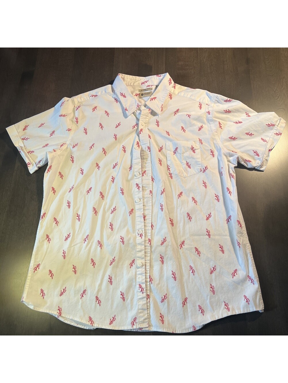 Haggar Men's Stretch Button up short sleeve shirt- XXL- Clothing- Hula Dancer